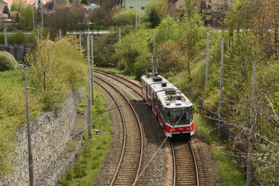 Prostorové uspořádání stavební hledisko tramvajová trať na samostatném tělese tramvajová trať bez
