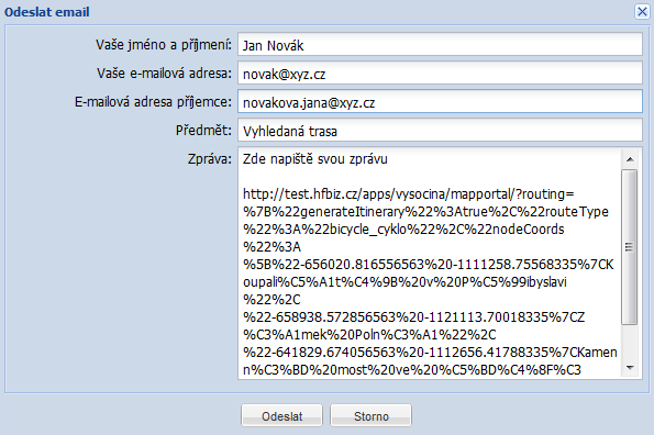 Export trasy do GPX nebo KML - slouží k vyexportování dat do těchto formátů pro použití například v přístrojích GPS nebo jiných programech (např. Google Earth apod.).