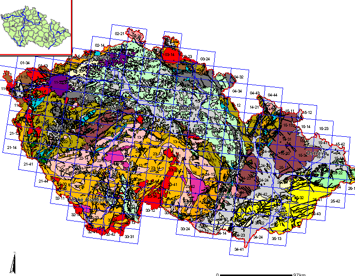 Klad listů geologické mapy