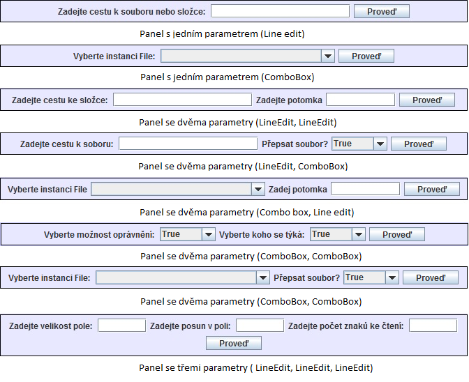 4.2 Obsluha programu Aplikace má většinu ovládání v levém panelu. Zde se nachází ComboBox, který obsahuje názvy tříd.