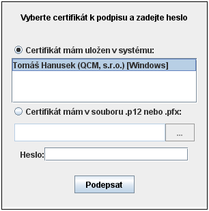 Certifikáty jsou opět rozděleny do několika záložek.