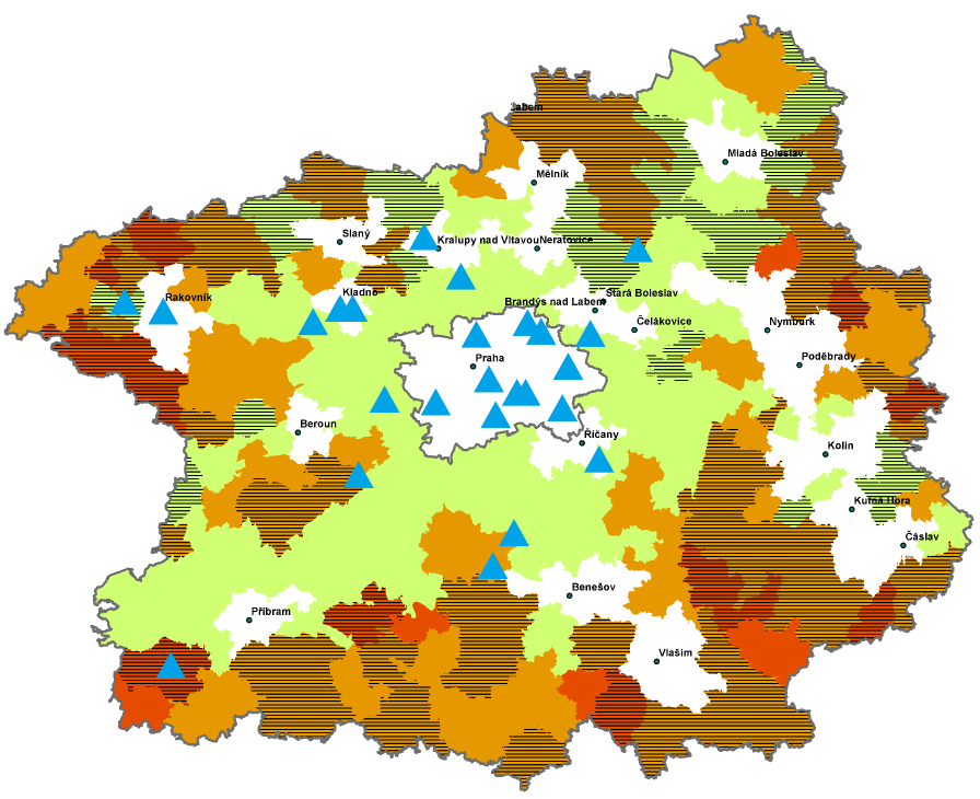 Lokality školy/obce Vnitřní periferie Praha a suburbie (13)