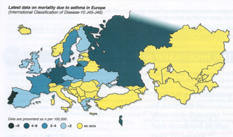 Úmrtí na respirační choroby v EVROPĚ Jak moc lidé
