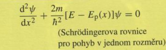 Schrödingerova rovnice popisuje vlnovou funkci kvantové částice v prostoru (stacionární), příp.