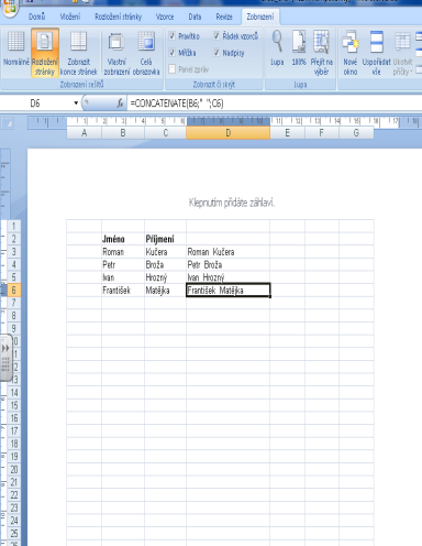 7.2. Okraje stránky Než vytiskneme list aplikace Microsofft Office Excel 2007 obsahující velké množství dat nebo několik grafů, můžeme jej dodatečně upravit v zobrazení rozložení stránky a dosáhnout
