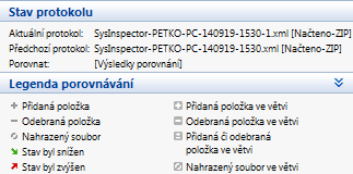 Alt+F4 Alt+Shift+F4 Ctrl+I zavře program zavře program bez dotazu statistiky protokolu 5.6.2.3 Porovnávání Funkce porovnání umožňuje porovnat dva stávající protokoly.