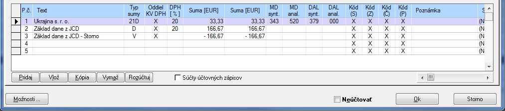 21. účtovný prípad je zahraničná došlá faktúra z krajiny mimo EÚ.