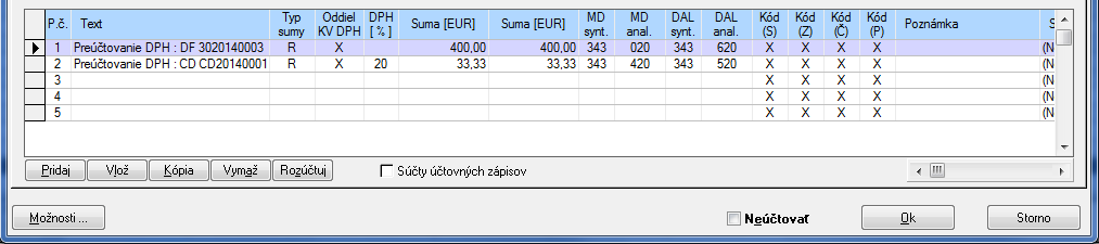 29. Tržbu z registračnej pokladnice evidujeme cez menu Evidencia Účtovné doklady Okruh PD AÚ: T PD Tržba z ECR. Tržba je smerovaná automaticky do oddielu D1 v KV DPH. 30.