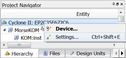 332012 - Synopsys Design Constraints File not found Hlášení můžeme zpočátku ignorovat. Soubor "*.sdc" je potřebný až u synchronních obvodů.