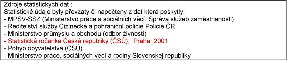 pohraniční policie Policie ČR - Ministerstvo průmyslu a obchodu (odbor živností) - Statistická ročenka České
