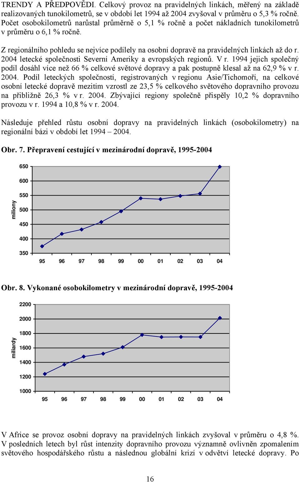 Z regionálního pohledu se nejvíce podílely na osobní dopravě na pravidelných linkách až do r. 2004 letecké společnosti Severní Ameriky a evropských regionů. V r.