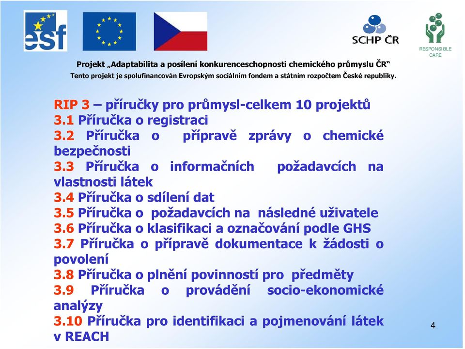 5 Příručka o požadavcích na následné uživatele 3.6 Příručka o klasifikaci a označování podle GHS 3.