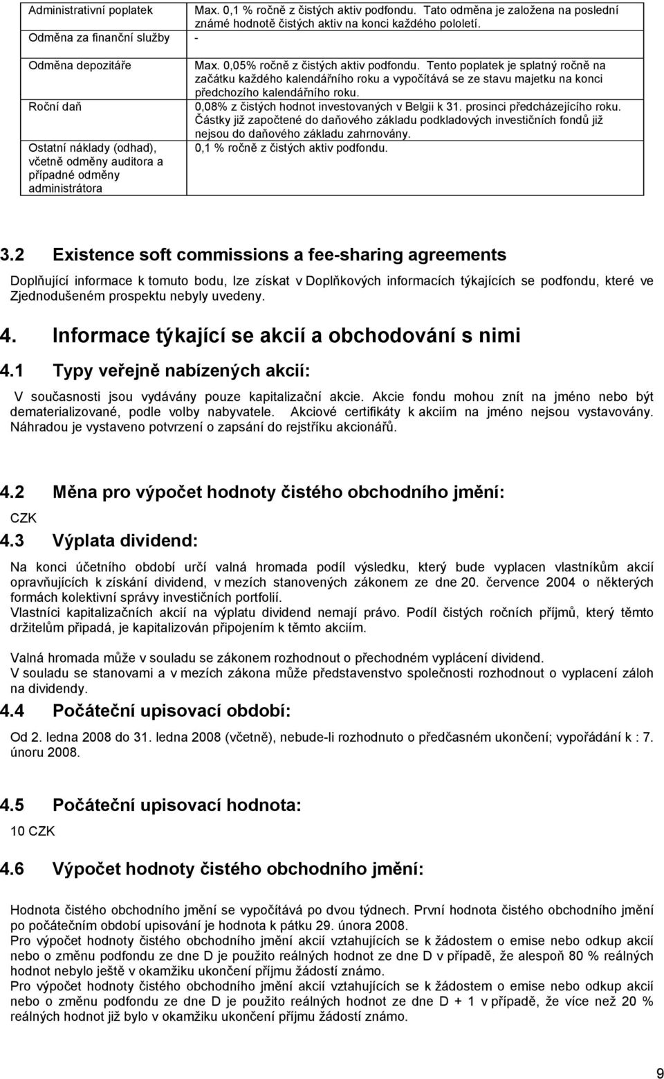 Tento poplatek je splatný ročně na začátku každého kalendářního roku a vypočítává se ze stavu majetku na konci předchozího kalendářního roku. 0,08% z čistých hodnot investovaných v Belgii k 31.