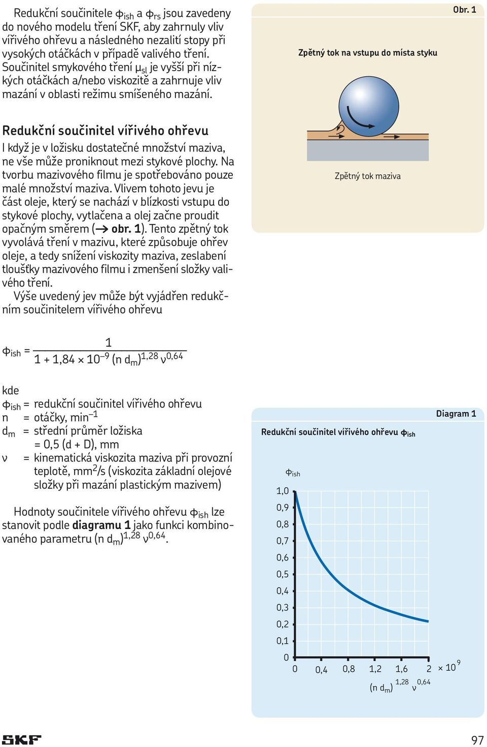 1 Redukční součinitel vířivého ohřevu I když je v ložisku dostatečné množství maziva, ne vše může proniknout mezi stykové plochy. Na tvorbu mazivového filmu je spotřebováno pouze malé množství maziva.