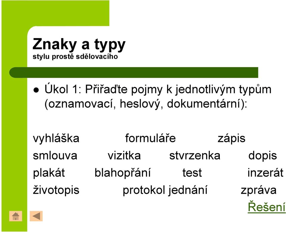 vyhláška formuláře zápis smlouva vizitka stvrzenka dopis