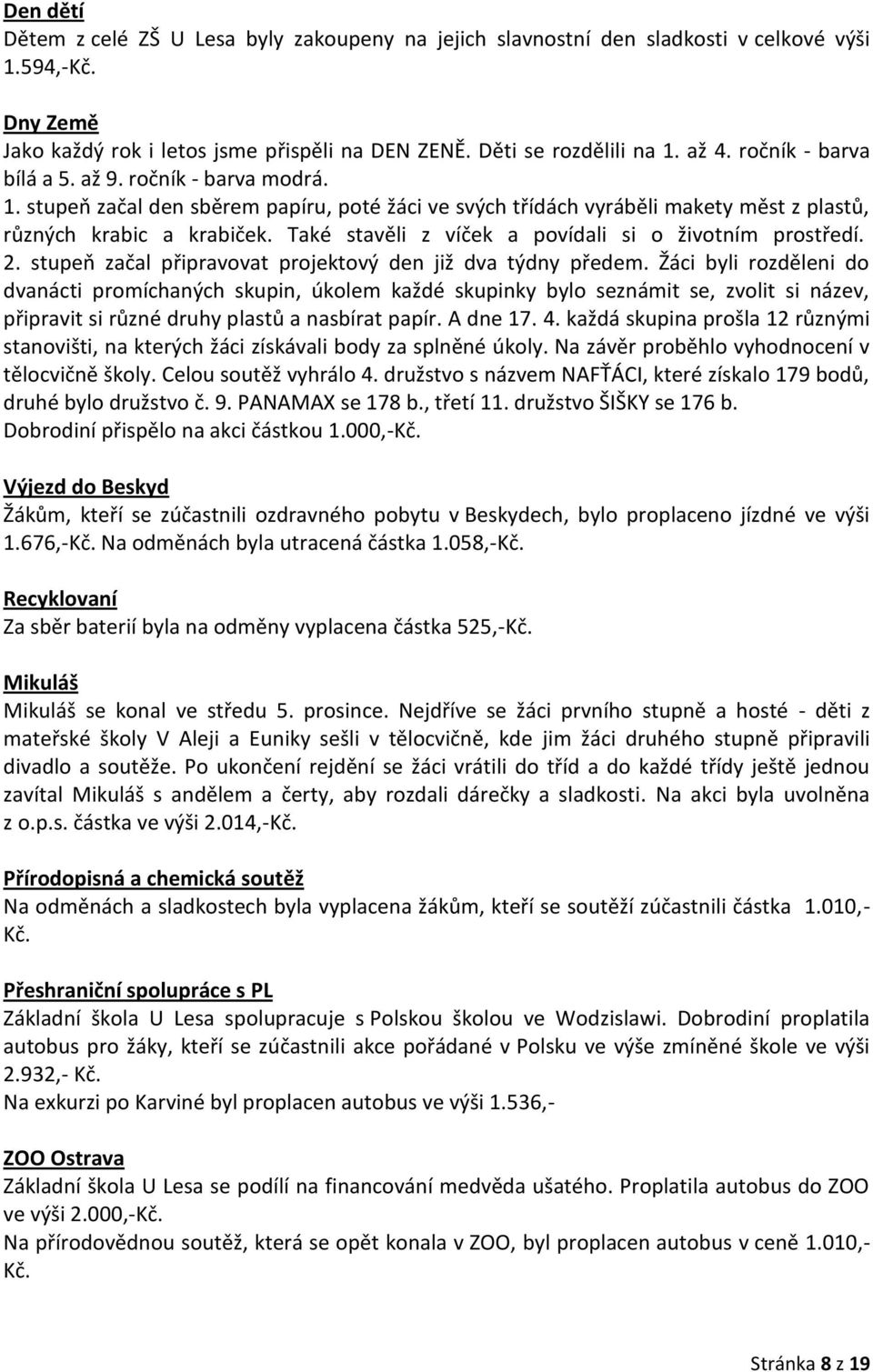 Také stavěli z víček a povídali si o životním prostředí. 2. stupeň začal připravovat projektový den již dva týdny předem.