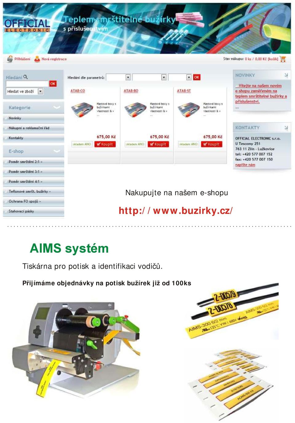 cz/ AIMS systém Tiskárna pro potisk a