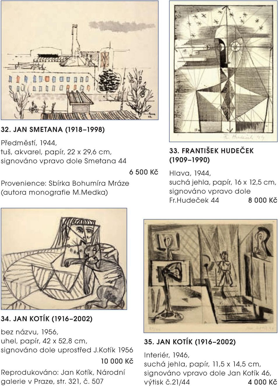 JAN KOTÍK (1916 2002) bez názvu, 1956, uhel, papír, 42 x 52,8 cm, signováno dole uprostřed J.
