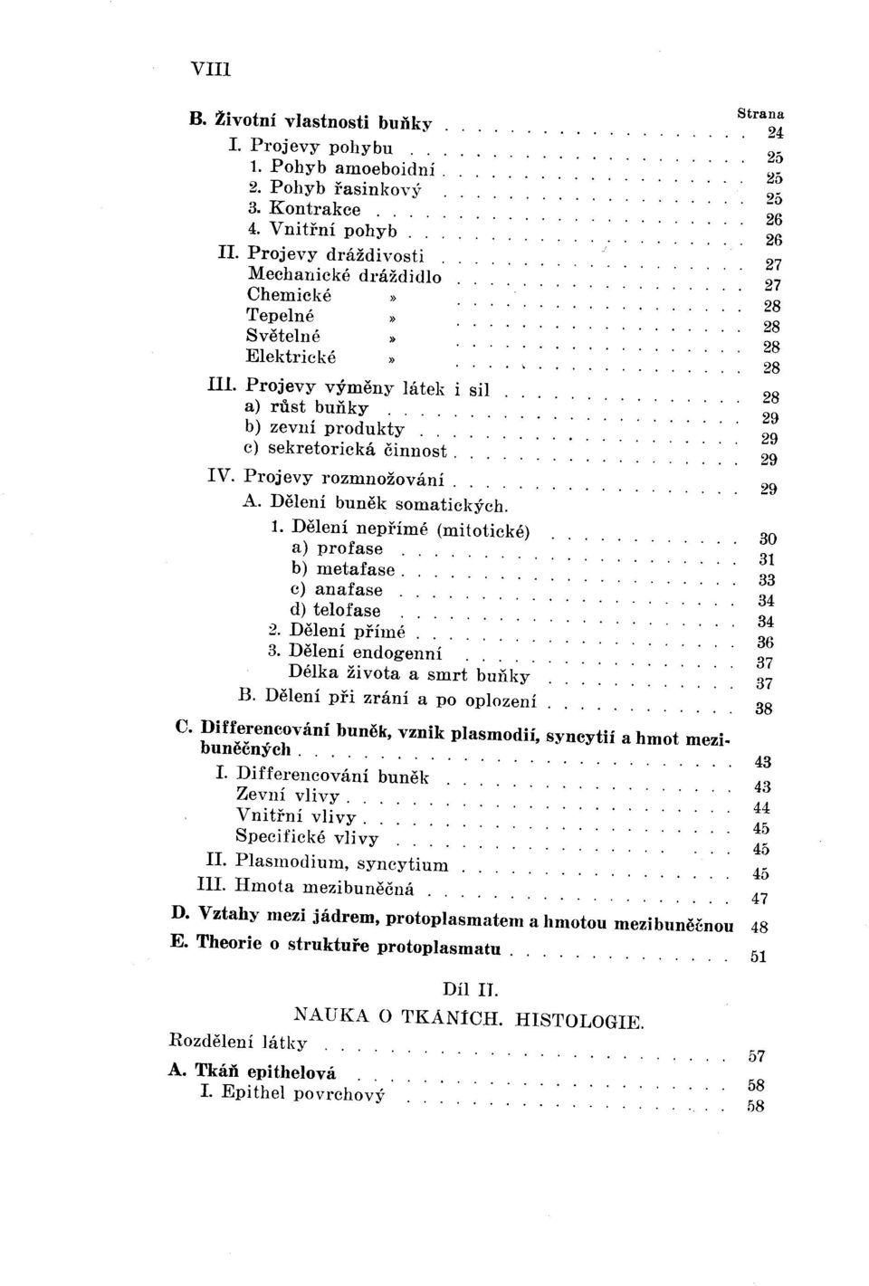 Dělení buněk somatických. 1. Dělení nepřímé (mitotické) a) profase b) metafase. c) anafase. d) telofase 2. Dělení přímé 3. Dělení endogenní Délka života a smrt buňky B.