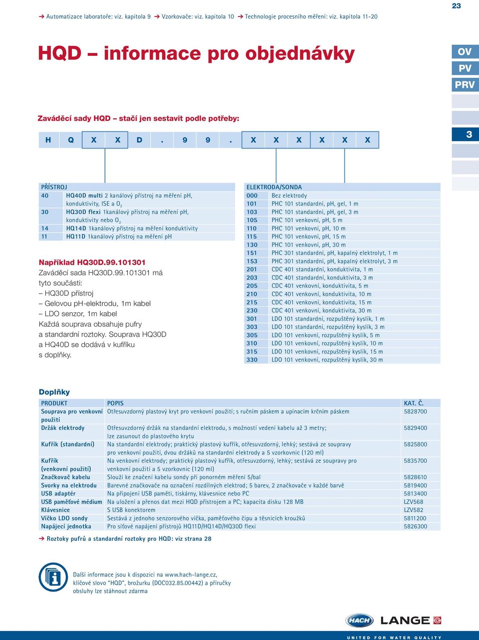 X X X X X X PŘÍSTROJ 40 HQ40D multi 2 kanálový přístroj na měření ph, konduktivity, ISE a O 2 0 HQ0D flexi 1kanálový přístroj na měření ph, konduktivity nebo O 2 14 HQ14D 1kanálový přístroj na měření