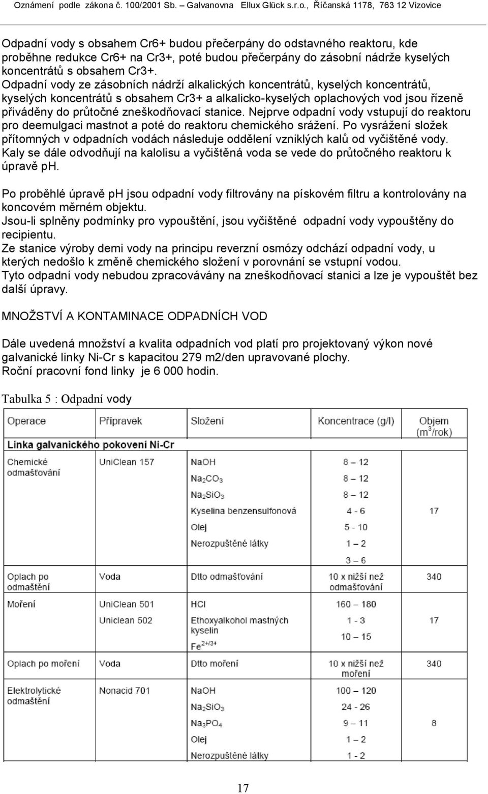 zneškodňovací stanice. Nejprve odpadní vody vstupují do reaktoru pro deemulgaci mastnot a poté do reaktoru chemického srážení.