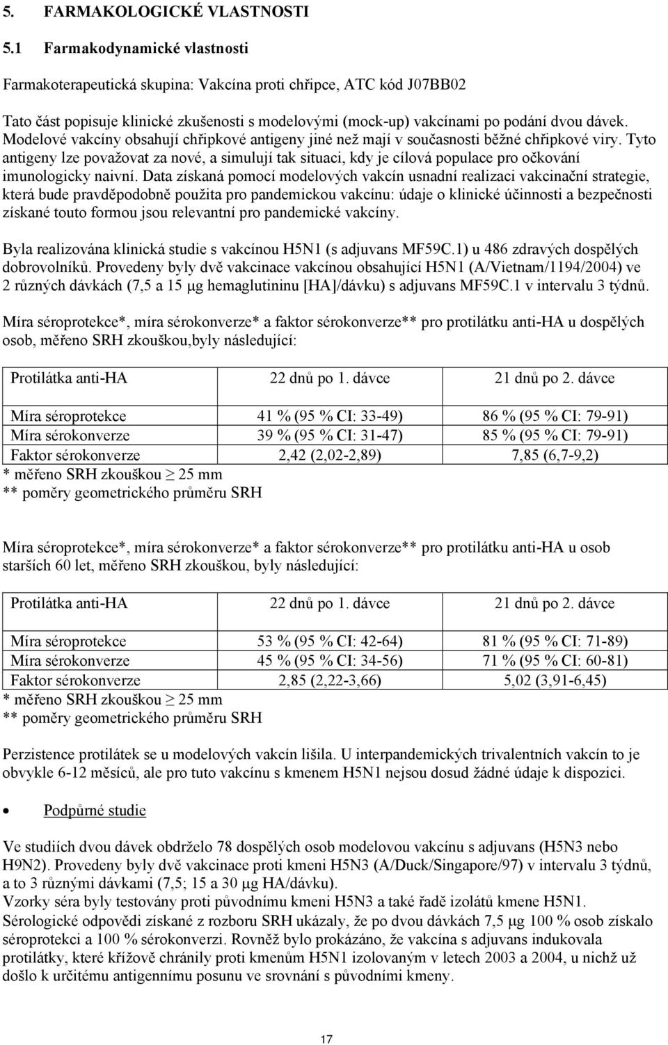 Modelové vakcíny obsahují chřipkové antigeny jiné než mají v současnosti běžné chřipkové viry.