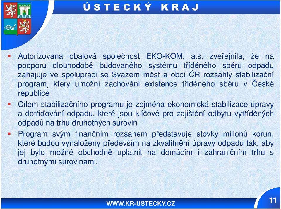 EKO-KOM, KOM, a.s.