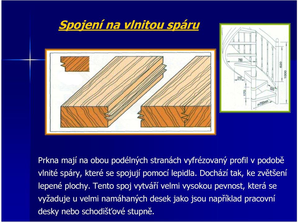 Dochází tak, ke zvětšení lepené plochy.