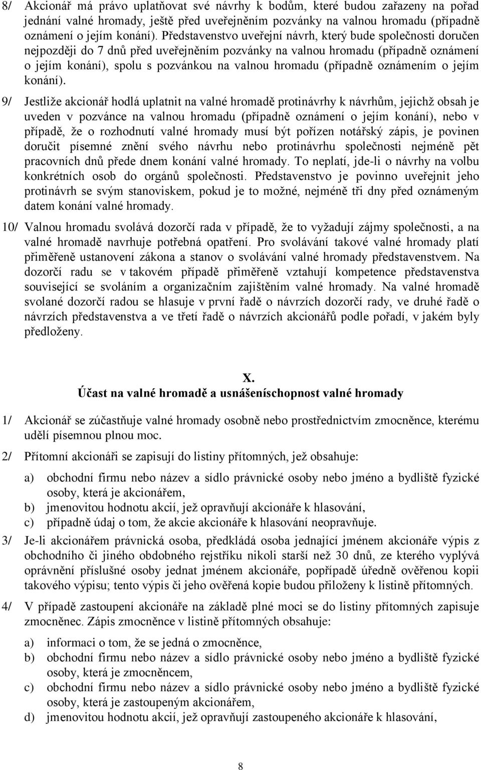(případně oznámením o jejím konání).