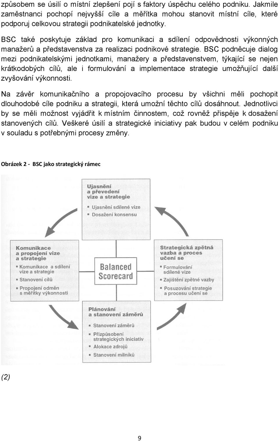BSC také poskytuje základ pro komunikaci a sdílení odpovědnosti výkonných manažerů a představenstva za realizaci podnikové strategie.