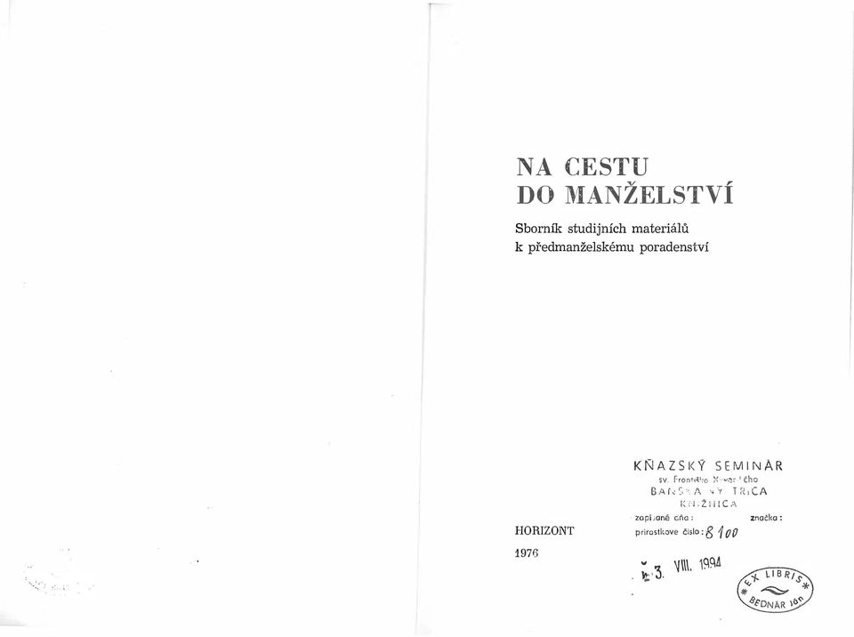 HORIZONT 1976 Kf\JAZSKÝ SEMINAR sv. Front1 1;o } v\:!
