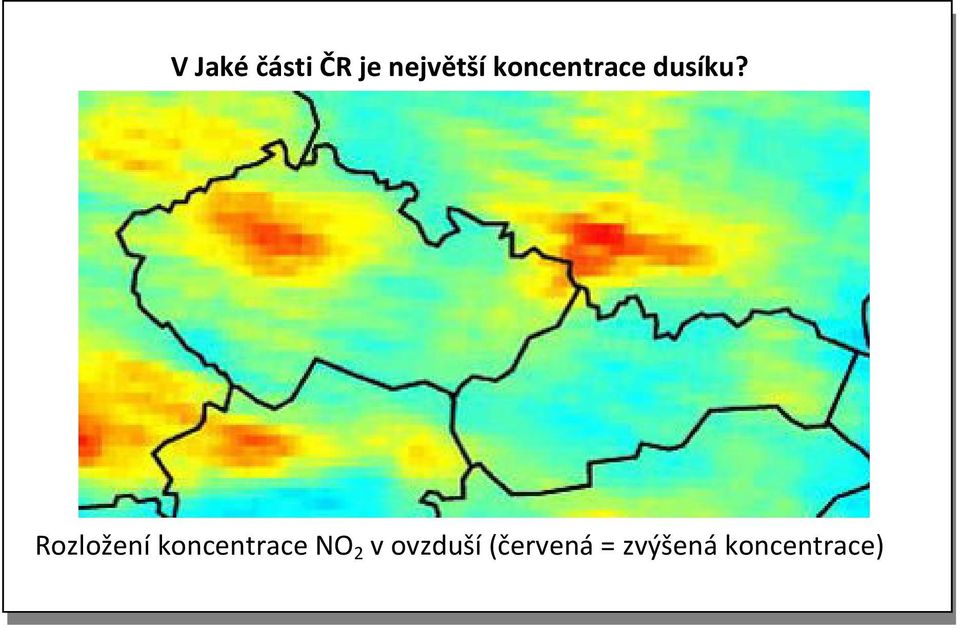 Rozložení koncentrace NO 2 v