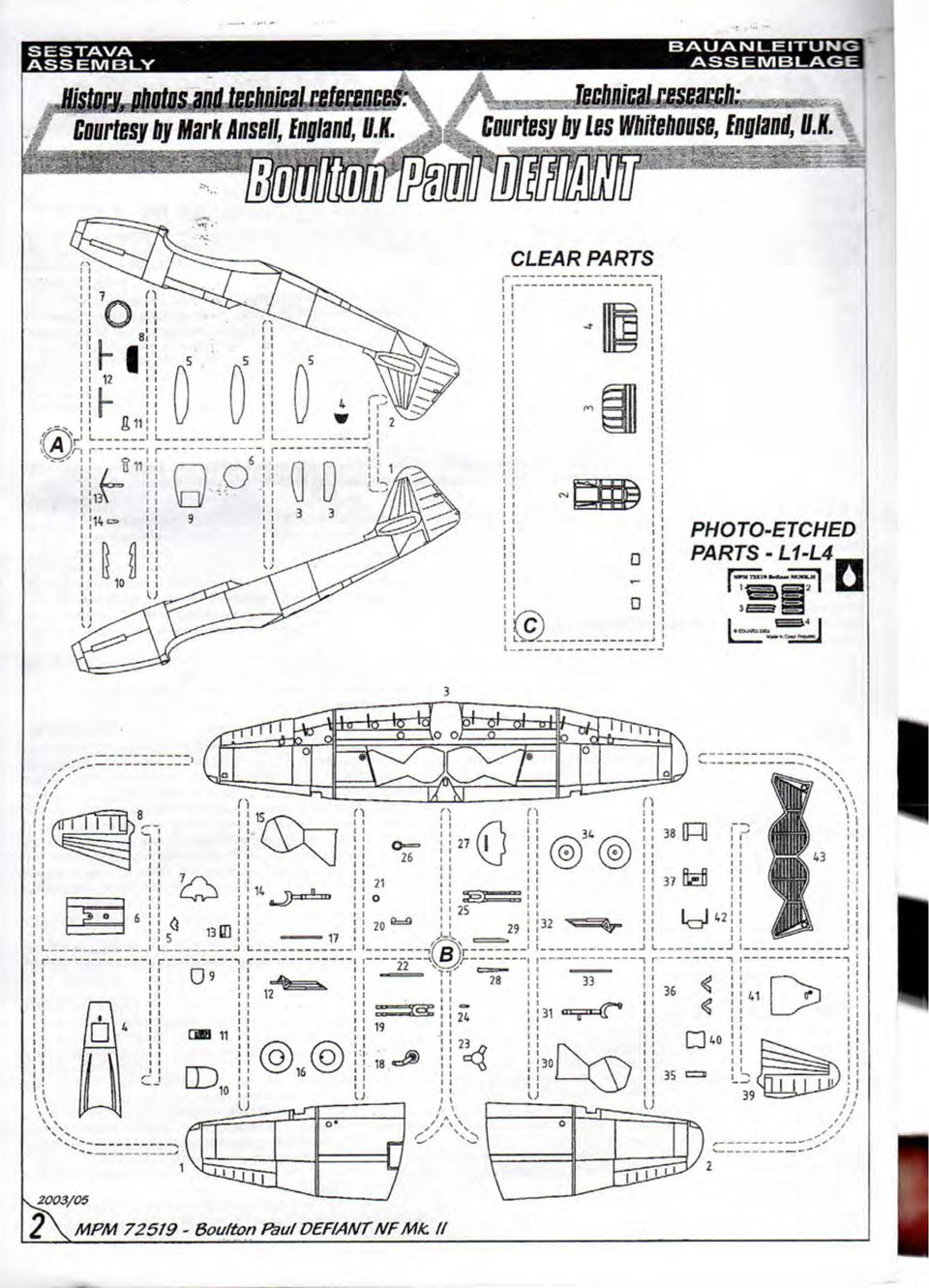 : ' *:- BAUANLEIXUNG ASS E M B l_ A G E CLEAR PARTS