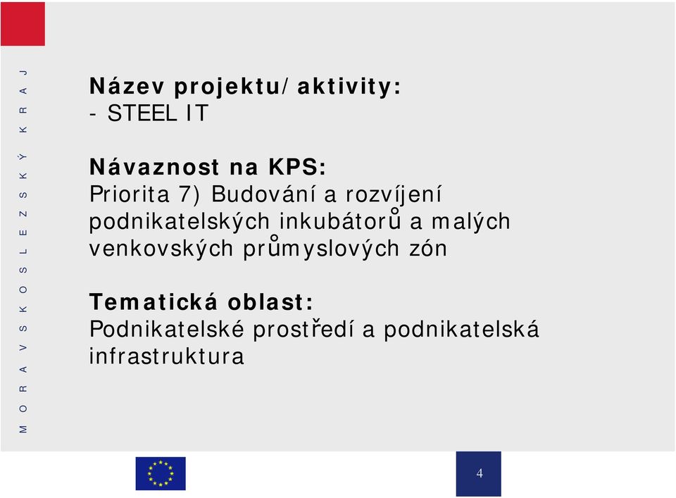 inkubátorů a malých venkovských průmyslových zón