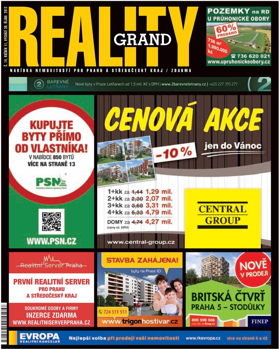 STŘEDOČESKÝ KRAJ / ZDARMA PRVNÍ REALITNÍ SERVER PRO