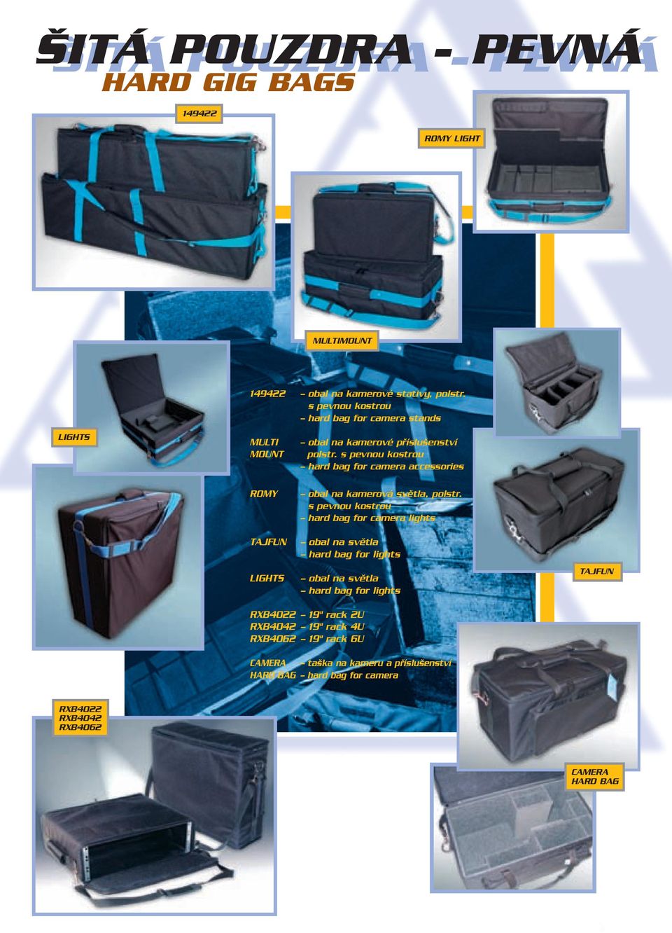 s pevnou kostrou hard bag for camera accessories obal na kamerová světla, polstr.