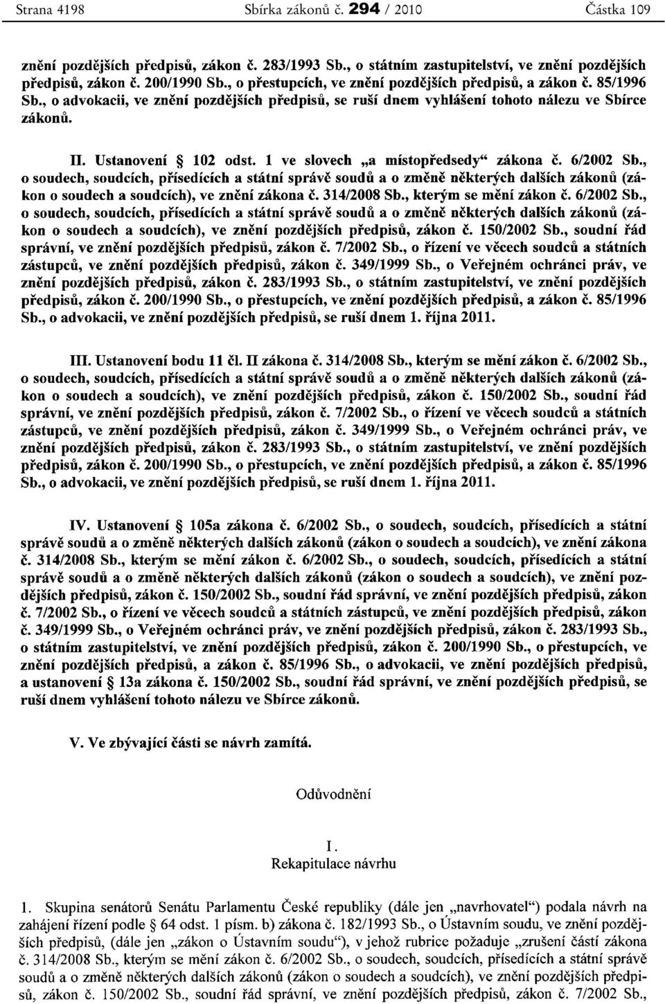zákonů č.