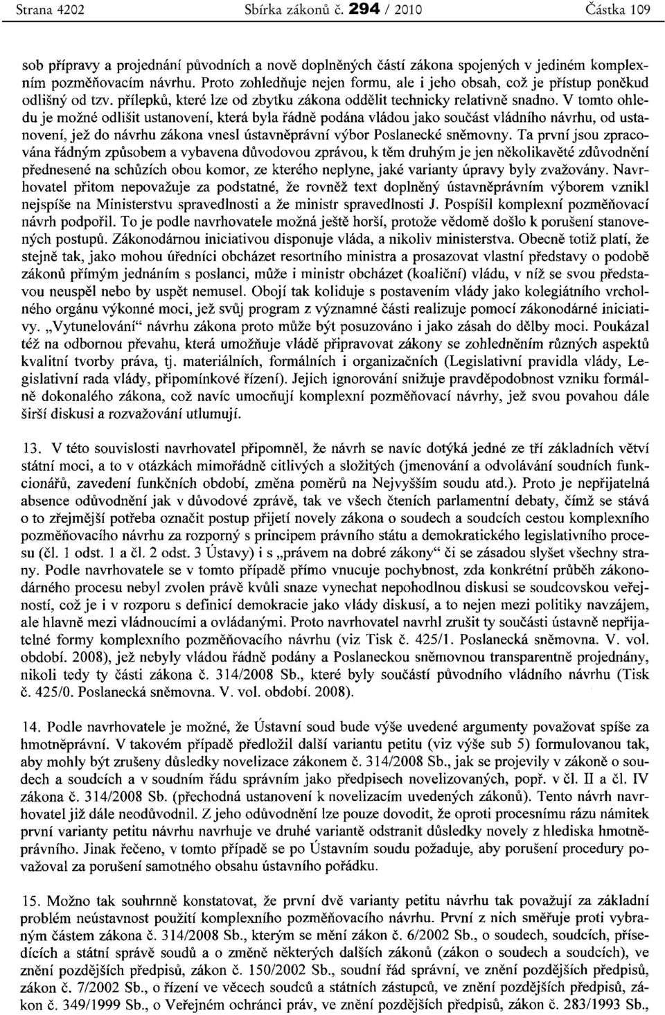 zákonů č.