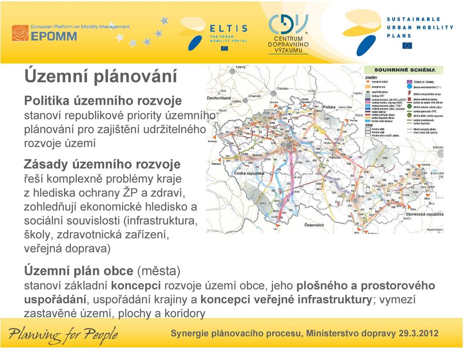 souvislosti (infrastruktura, školy, zdravotnická zařízení, veřejná doprava) Územní plán obce (města) stanoví základní koncepci rozvoje