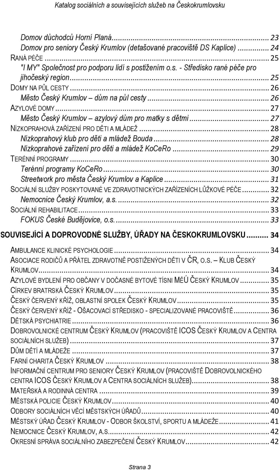 .. 28 Nízkoprahový klub pro děti a mládež Bouda... 28 Nízkoprahové zařízení pro děti a mládež KoCeRo... 29 TERÉNNÍ PROGRAMY... 30 Terénní programy KoCeRo.