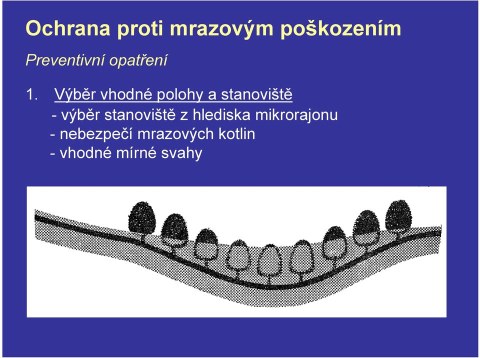 Výběr vhodné polohy a stanoviště - výběr