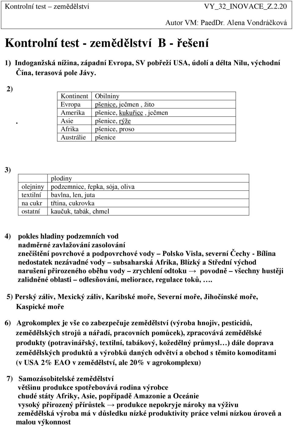 len, juta na cukr třtina, cukrovka ostatní kaučuk, tabák, chmel 4) pokles hladiny podzemních vod nadměrné zavlažování zasolování znečištění povrchové a podpovrchové vody Polsko Visla, severní Čechy -