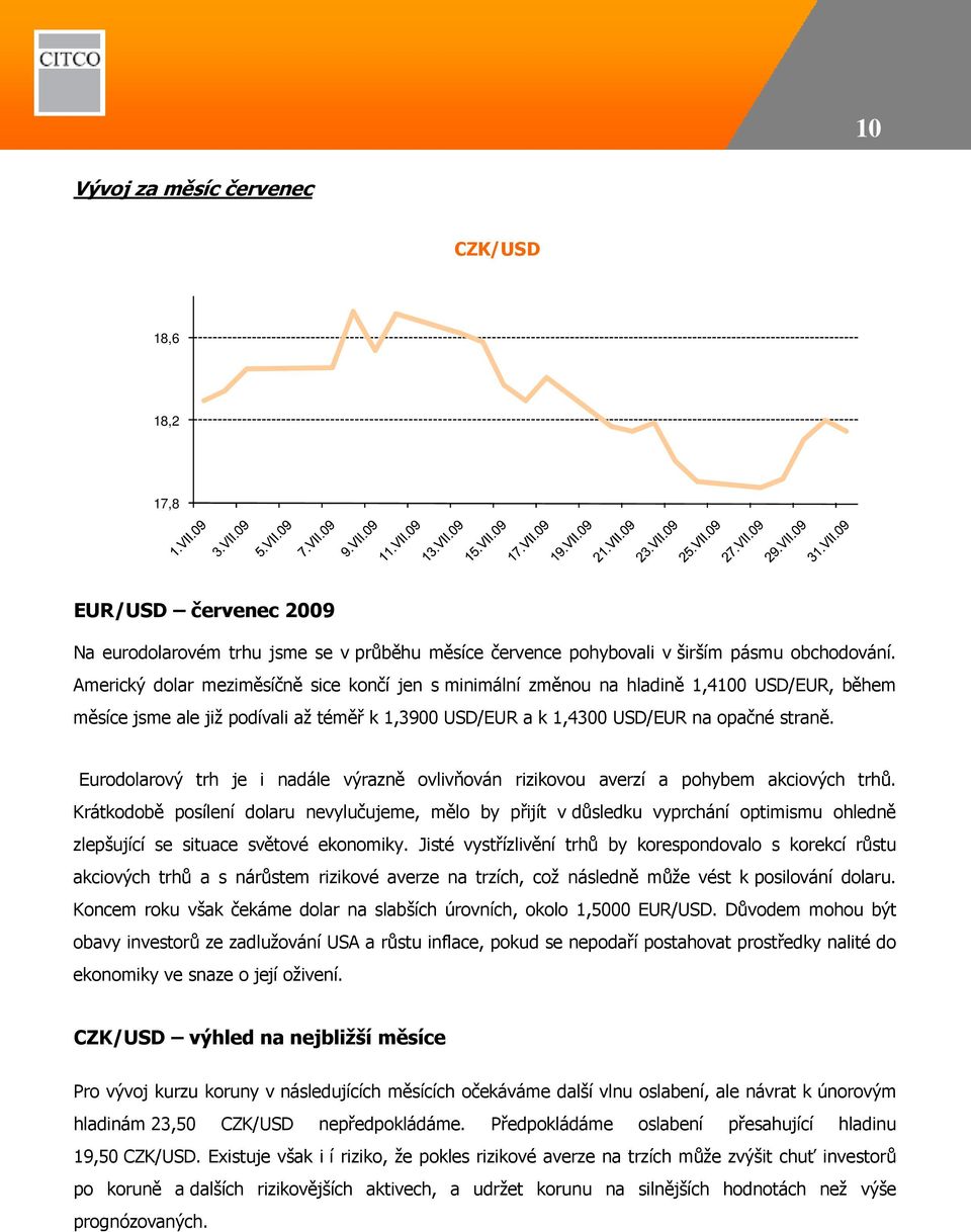 Eurodolarový trh je i nadále výrazně ovlivňován rizikovou averzí a pohybem akciových trhů.