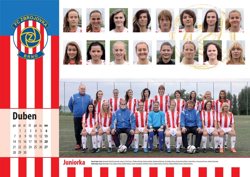 Kratochvílová Nikola, Horká Alena, Schwarzová Tereza, Andrlová Veronika Dolní řada z leva: Maleňáková Sára, Žáková
