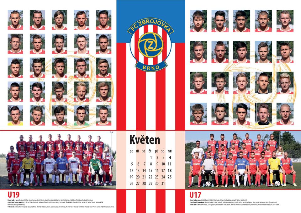 (fyzioterapeut) Dolní řada z leva: Pospíšil Daniel, Halouska Pavel, Štrombach David, Ondra Jaroslav (asistent trenéra), Wagner René (trenér), Šipl Milan (masér), Sokol Pavel, Juříček Vojtěch,