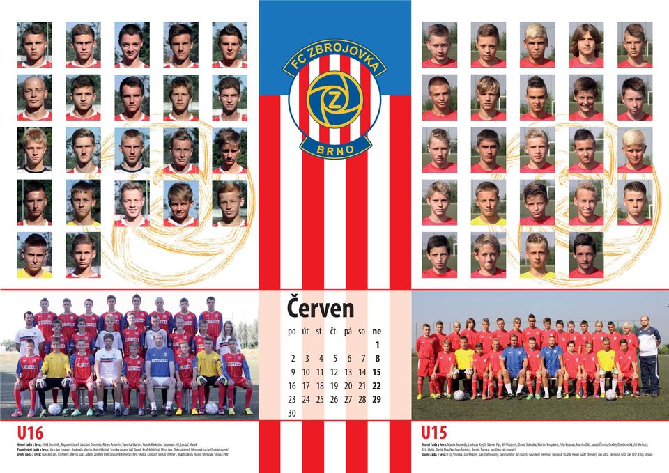 (fyzioterapeut) Dolní řada z leva: Navrátil Jan, Klement Martin, Jakš Adam, Zoufalý Petr (asistent trenéra), Pelc Ondra, Kolouch Tomáš (trenér), Mach Jakub, Havlík Miroslav, Slouka Petr U5 Horní řada