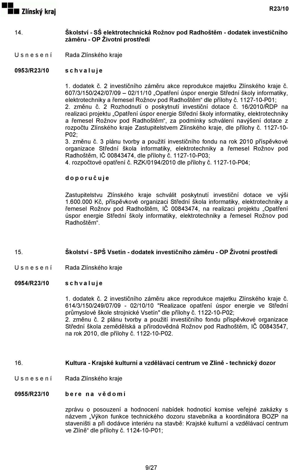 2 Rozhodnutí o poskytnutí investiční dotace č.