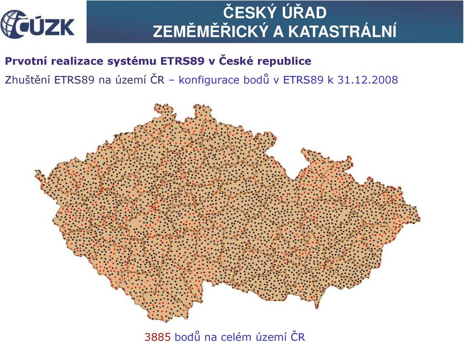 území ČR konfigurace bodů v ETRS89 k