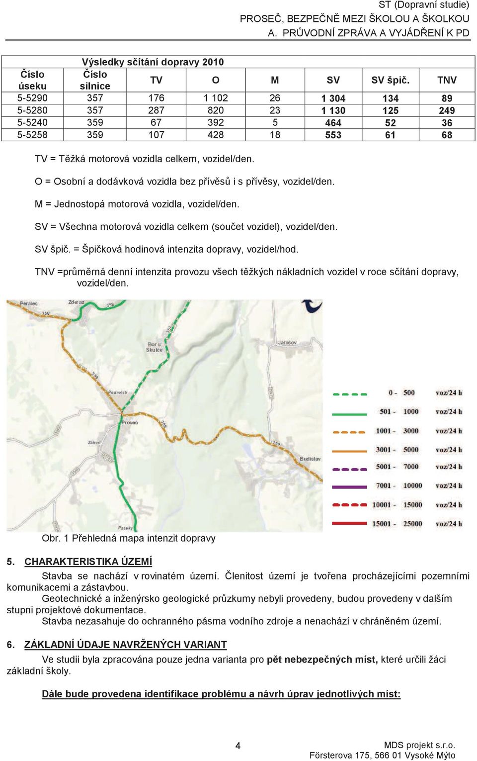 O = Osobní a dodávková vozidla bez pívs i s pívsy, vozidel/den. M = Jednostopá motorová vozidla, vozidel/den. SV = Všechna motorová vozidla celkem (souet vozidel), vozidel/den. SV špi.