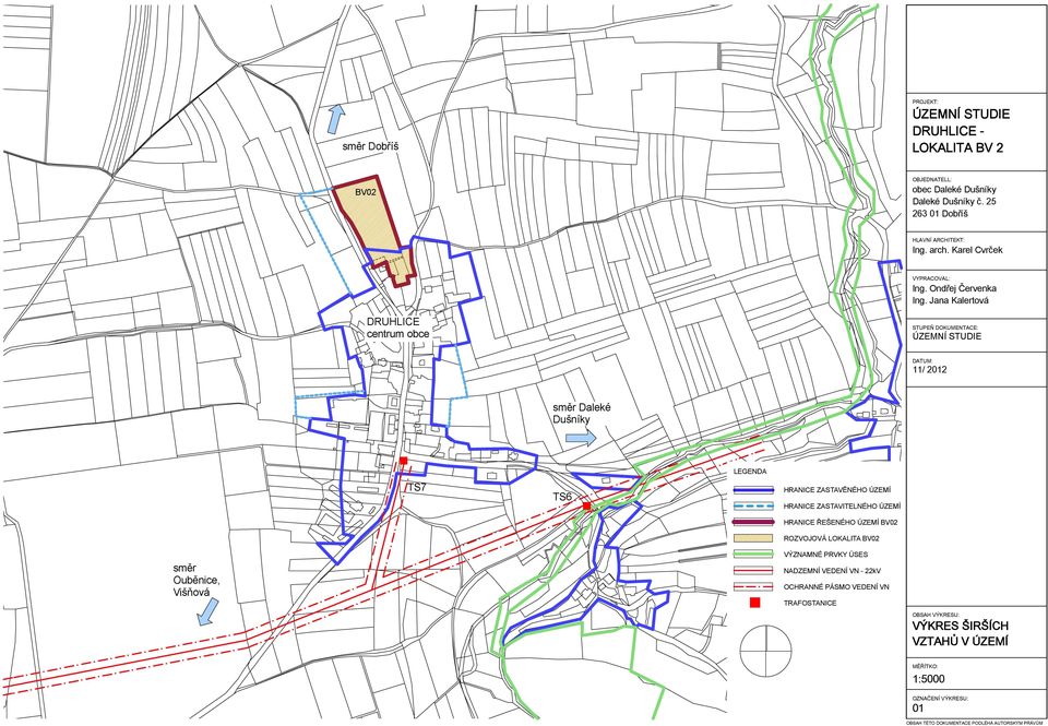 Ouběnice, Višňová VÝZNAMNÉ PRVKY ÚSES NADZEMNÍ VEDENÍ VN - 22kV